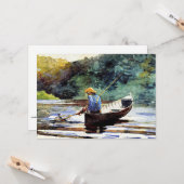 Carte Boy Fishing, oeuvre de Winslow Homer (Devant/Arrière en situation)