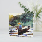 Carte Boy Fishing, peinture d'art de Winslow Homer, (Debout devant)
