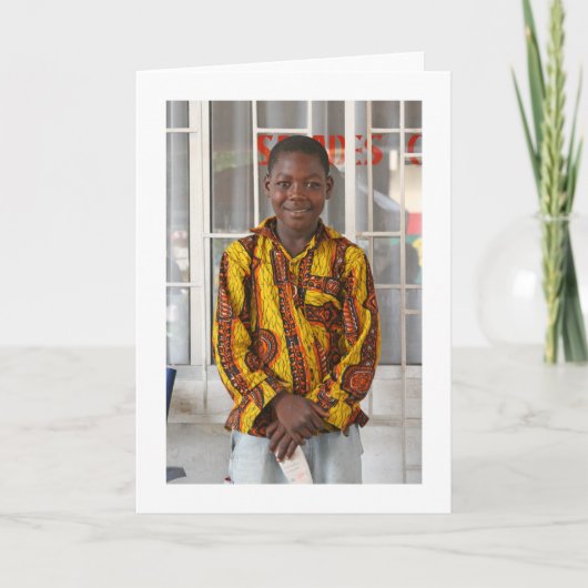 Carte "Boy in Yellow, Red, and Black Shirt" (Devant)