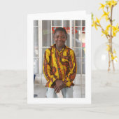 Carte "Boy in Yellow, Red, and Black Shirt" (Fleur jaune)