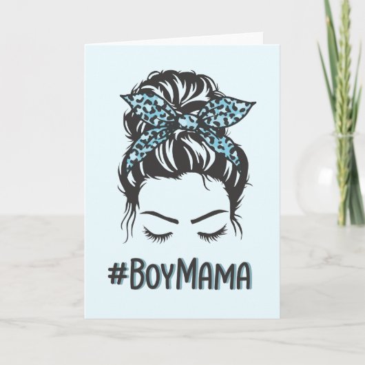 Carte Boy Mama Messy Bun Boy Maman Cadeaux (Devant)