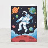 Carte Boy Outer Space Astronaut Birthday  (Devant)