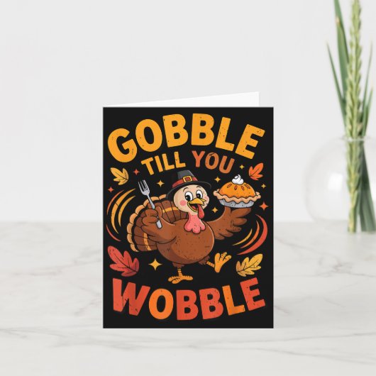 Carte Boy Toddler Gobble Till You Wobble Turkey Funny Th (Devant)