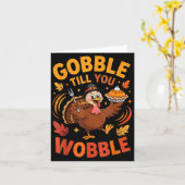 Carte Boy Toddler Gobble Till You Wobble Turkey Funny Th (Fleur jaune)