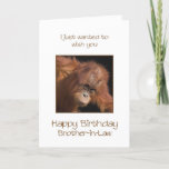Carte Boyfriend Birthday<br><div class="desc">Give your boyfriend a cheeky monkey of a birthday card. A birthday card for your very own top banana ! A baby orangutan looking cute.</div>