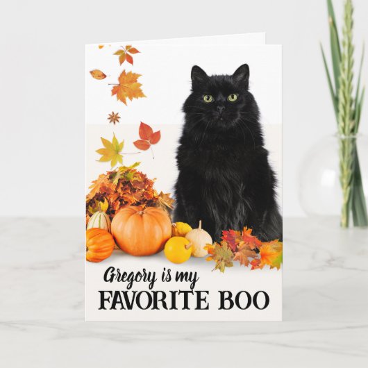Carte Boyfriend Favori Boo Halloween Chat noir (Devant)