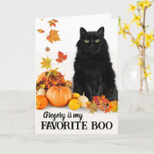Carte Boyfriend Favori Boo Halloween Chat noir (Fleur jaune)