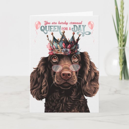 Carte Boykin Spaniel Dog Queen pour jour drôle Anniversa (Devant)