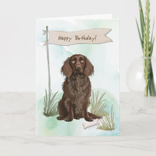 Carte Boykin Spaniel race Chien sous signe d'anniversair (Devant)