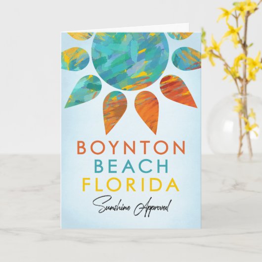Carte Boynton Beach Floride Sunshine Travel (Fleur jaune)