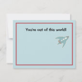 Carte Boy's Cute Space AlienThank You (Dos)