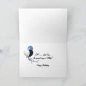 Carte Boy's First Birthday with airplane and photo frame (Intérieur)