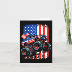 Carte Boys Monster Truck Usa Drapeau Monster Truck 4th O