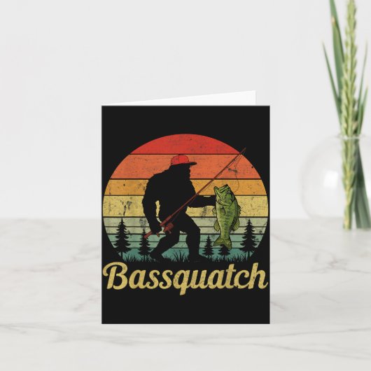 Carte Bquatch B Fishing Humor Bigfoot Ufo Sasquatch (Devant)