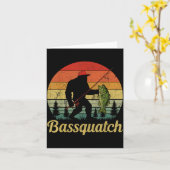 Carte Bquatch B Fishing Humor Bigfoot Ufo Sasquatch (Fleur jaune)