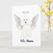 Carte Bracelet en Sympathie Poodle Blanc (Fleur jaune)