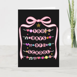 Carte Bracelets 100 Jours D'école Coquette Bow Enseignan