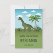 Carte Brachiosaurus Dinosaure Joyeux Anniversaire Tropic (Devant)