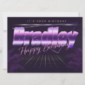 Carte Bradley Nom Prénom lila retro (Devant)