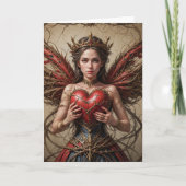 Carte Brambles de coeur rouge fée (Devant)