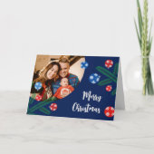 Carte Branche d'arbre de Noël avec décorations de flocon (Devant)