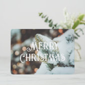 Carte Branche d'épinette de Noël et feux d'hiver (Debout devant)