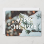 Carte Branche d'épinette de Noël et feux d'hiver (Devant)