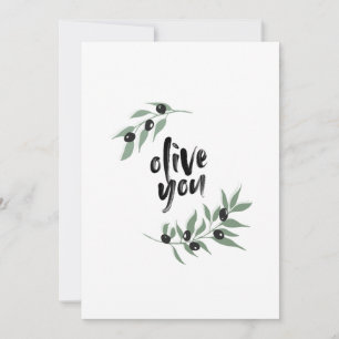 Carte Branche d'olive wave olivier vous   Je t'aime cart