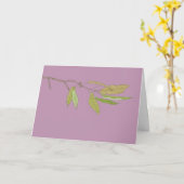Carte Branche en rose (Fleur jaune)