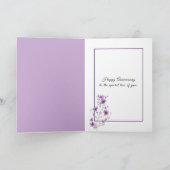 Carte Branche fleurie violette d'anniversaire (Intérieur)