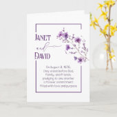 Carte Branche fleurie violette d'anniversaire (Fleur jaune)