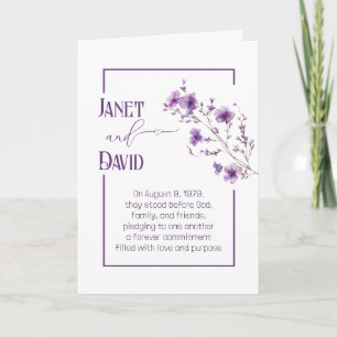 Carte Branche fleurie violette d'anniversaire