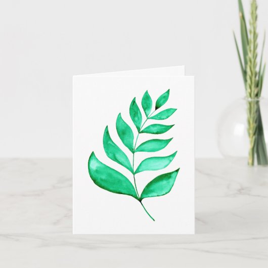 Carte Branches d'aquarelle simples - vert (Devant)