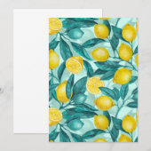 Carte Branches de citron bleu et jaune (Devant / Derrière)