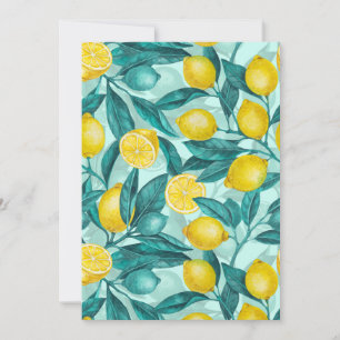 Carte Branches de citron bleu et jaune