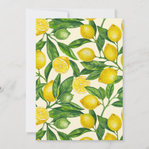 Carte Branches de citron vert et jaune