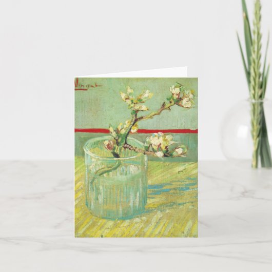 Carte Branches de fleurs d'amandes en verre Van Gogh Art (Devant)