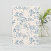 Carte Branches de fleurs de cerisier en bleu et blanc ca (Debout devant)