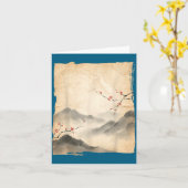 Carte Branches de fleurs de Sakura Peinture à l'encre ja (Fleur jaune)