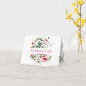 Carte Branches de houx à baies rouges pour les fêtes de  (Fleur jaune)