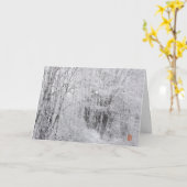 Carte Branches de neige fine Salutations de saison (Fleur jaune)