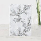 Carte Branches de Noël de l'ornement d'argent blanc Bow (Dos)