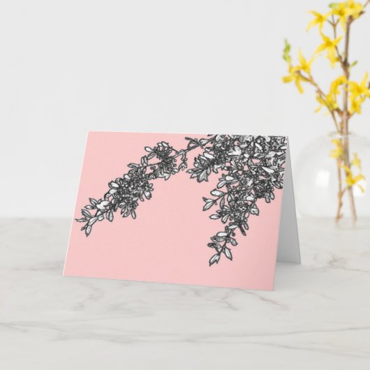 Carte Branches roses (Fleur jaune)