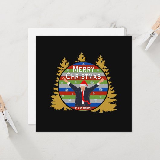 Carte Brandon Noël Trump Snowflake Holiday (Devant/Arrière en situation)