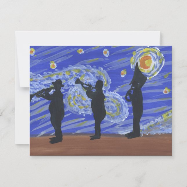 Carte Brass Band New Orleans Starry Night (Devant)