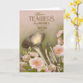 Carte Brass Instrument Teacher's Day Greeting (Fleur jaune)