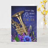 Carte Brass Instrument Theme Teacher Greeting (Fleur jaune)