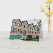 Carte Brasserie Canalside et bateaux de petite taille. (Fleur jaune)