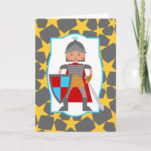 Carte Brave Knight Boy fête d'anniversaire (Devant)