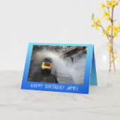 Carte Braver les vagues sur la digue personnalisée (Fleur jaune)